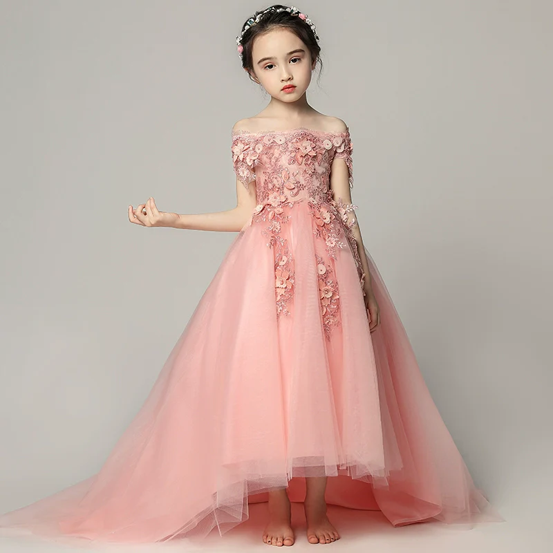 Elegant Little Princess Wedding Flower Girl Piano Performance Dress - Image 4