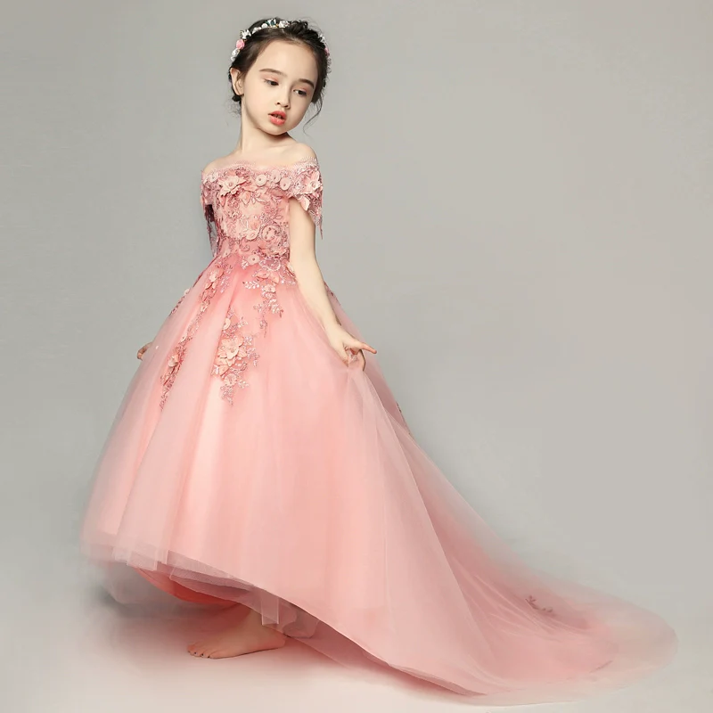 Elegant Little Princess Wedding Flower Girl Piano Performance Dress - Image 5