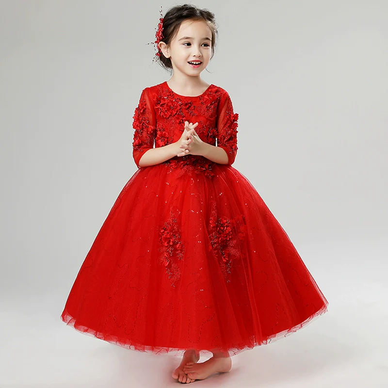 Elegant Long Sleeve Princess Dress for Piano Performances & Events - Image 2