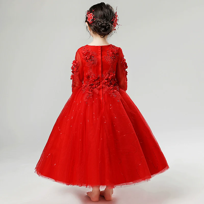 Elegant Long Sleeve Princess Dress for Piano Performances & Events - Image 4