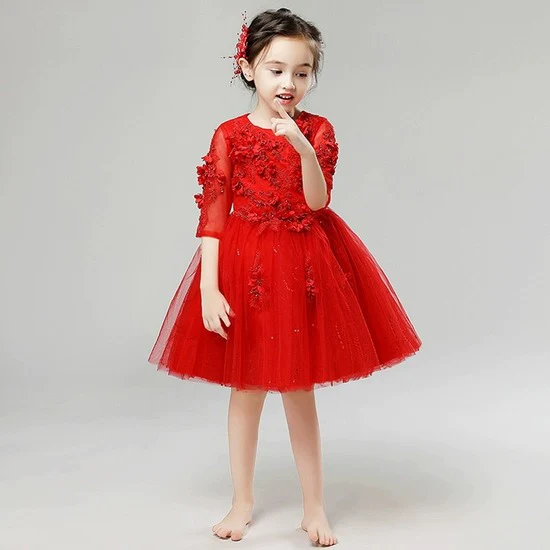 Elegant Long Sleeve Princess Dress for Piano Performances & Events - Image 5