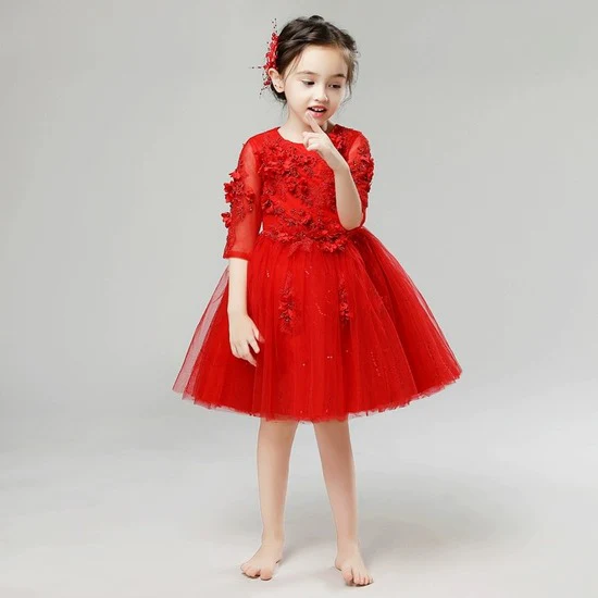 Elegant Long Sleeve Princess Wedding Dress for Piano Performance - Image 14