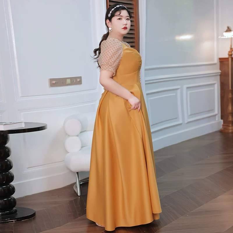 Elegant Orange Evening Gown