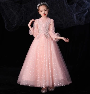 Elegant Princess Wedding Dress for Children's Piano Performance & Catwalk - Image 3