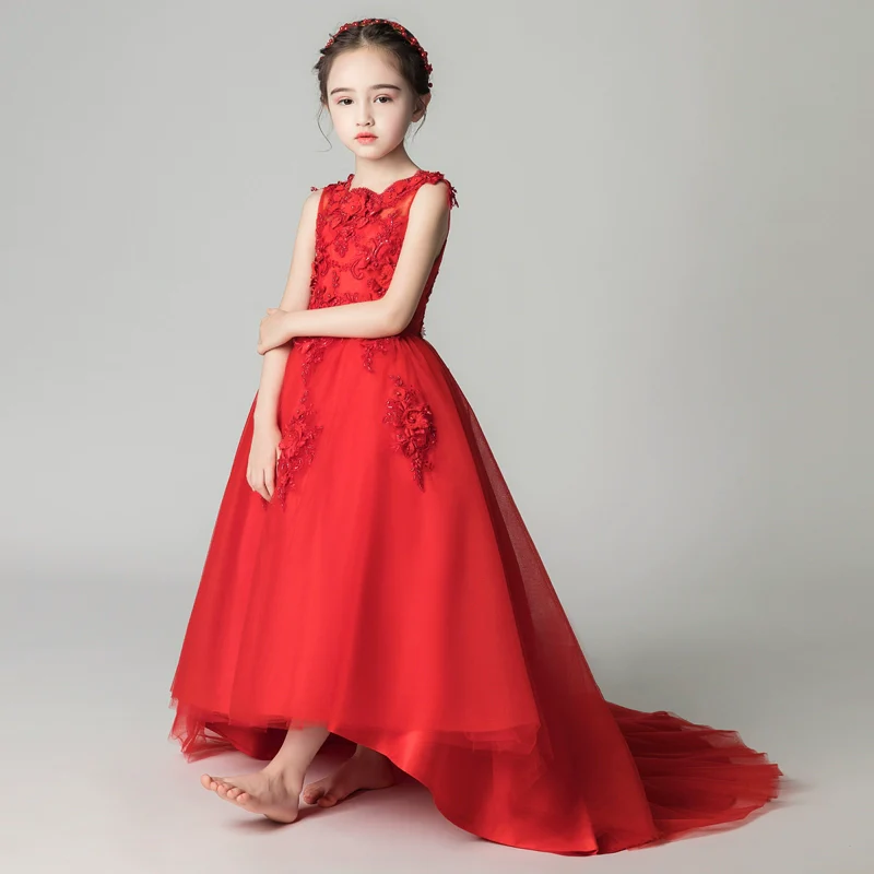 Elegant Princess Wedding Dress for Girls Piano Performance Costume - Image 2