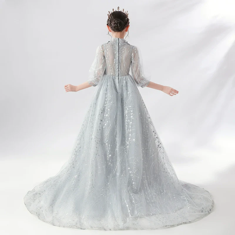 Elite Children's Princess Evening Dress Piano Performance Wedding Costume - Image 5