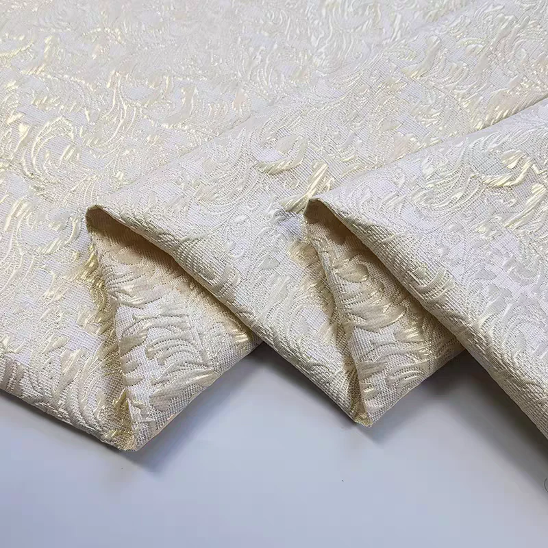 FAB-BROC-006 European and American high-end gold silk dark pattern jacquard suit fabric dress windbreaker brocade dress suit fabric DIY - Image 4