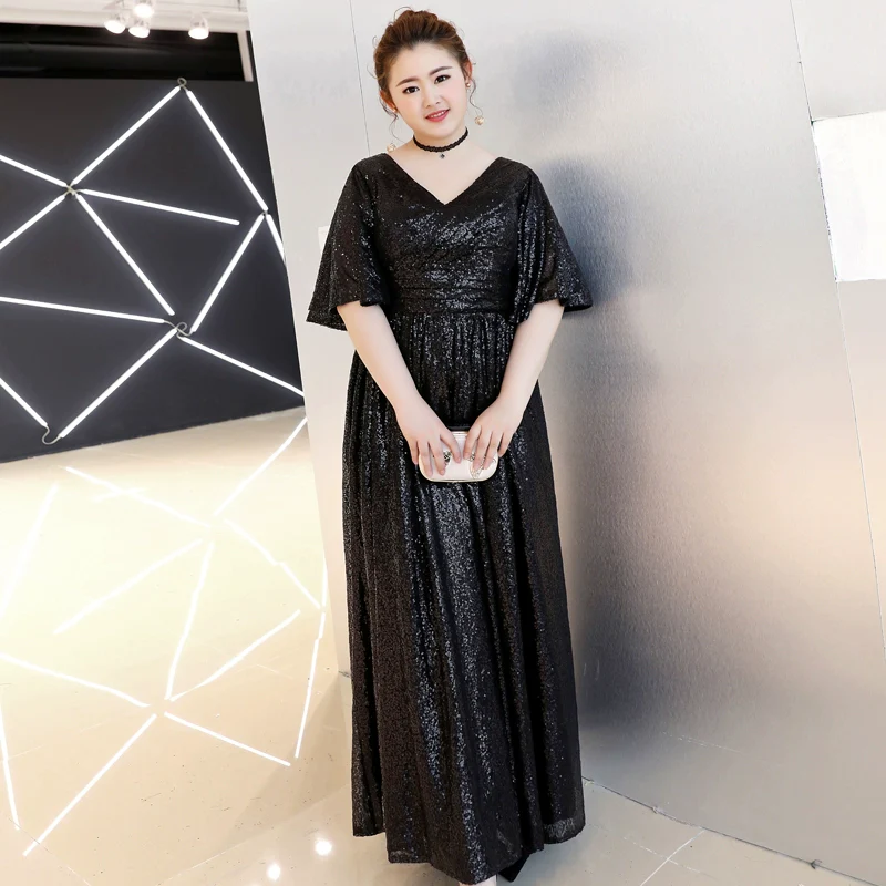 Evening Dress Black Plus Size Fitted
