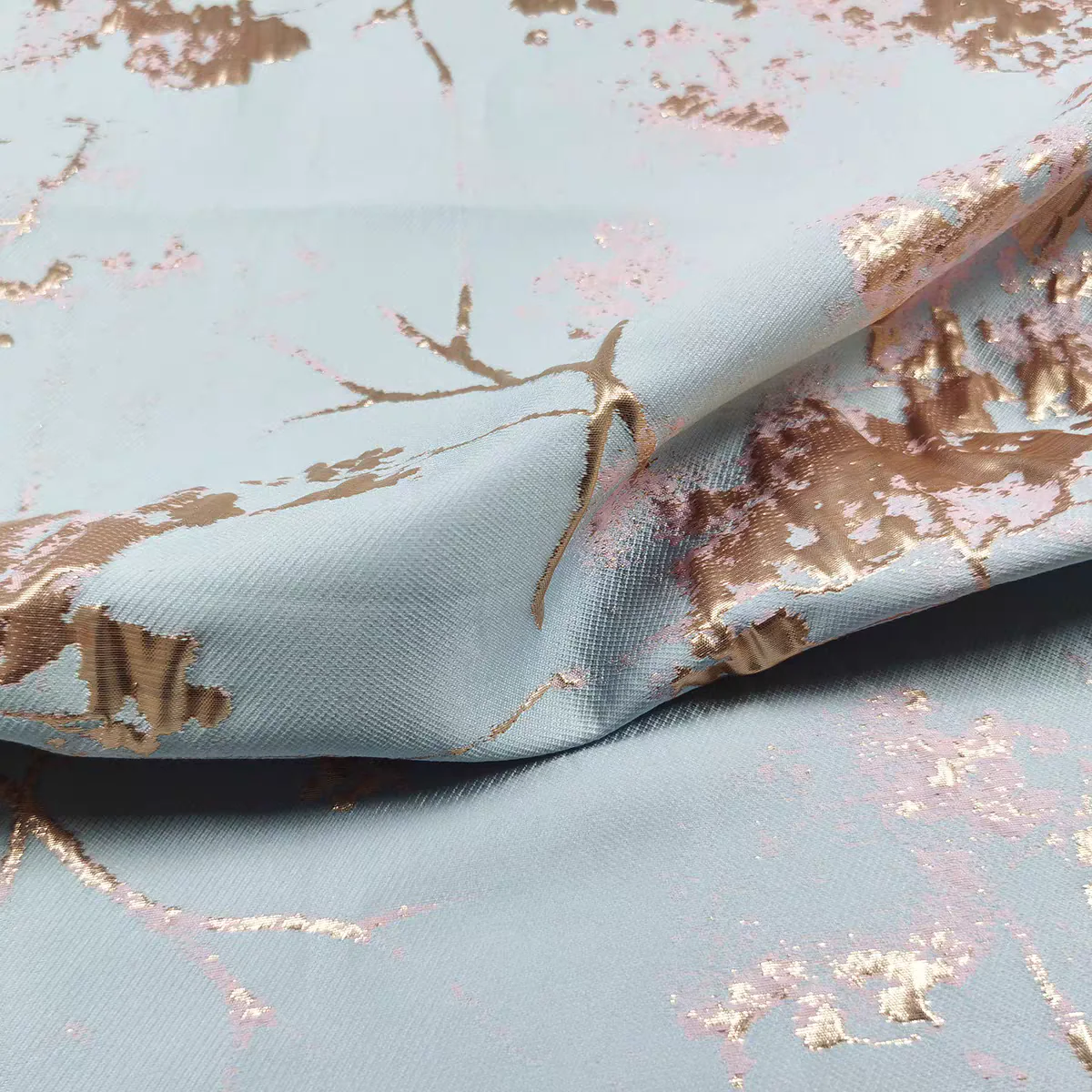 FAB-BROC-022 High-grade golden silk wax plum jacquard dress fabric summer dress brocade improved cheongsam Hanfu fabric - Image 3