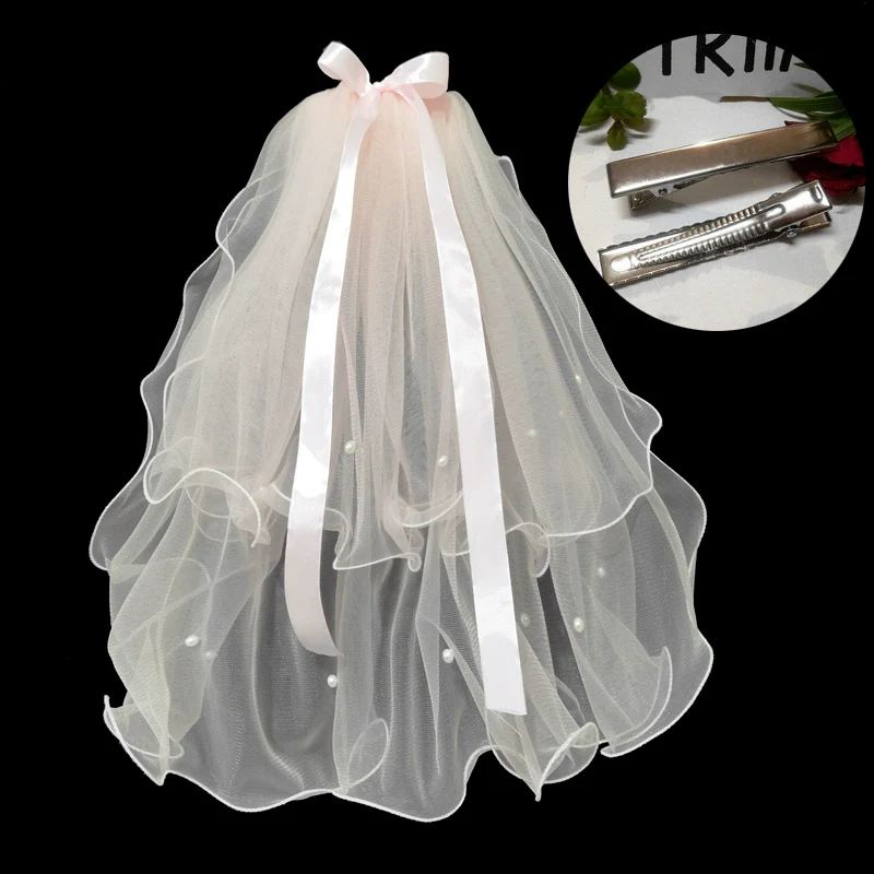 Fuchsia Bridal Veil Hair Accessory - Image 10
