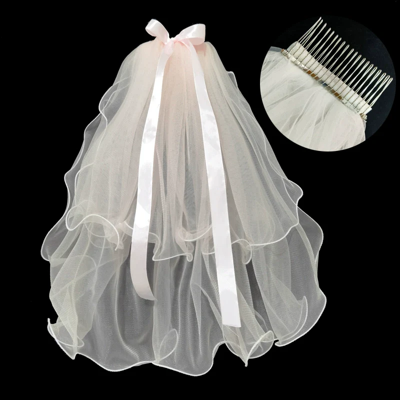 Fuchsia Bridal Veil Hair Accessory - Image 17