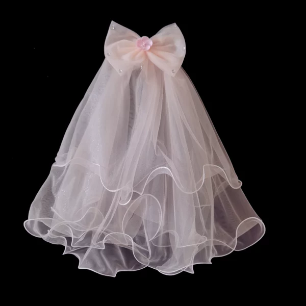 Fuchsia Bridal Veil Hair Accessory - Image 2