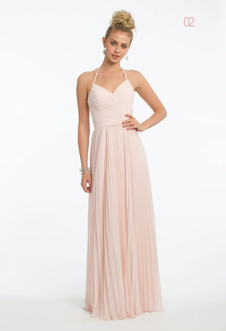 Fuchsia Long Bridesmaid Dress - Image 16