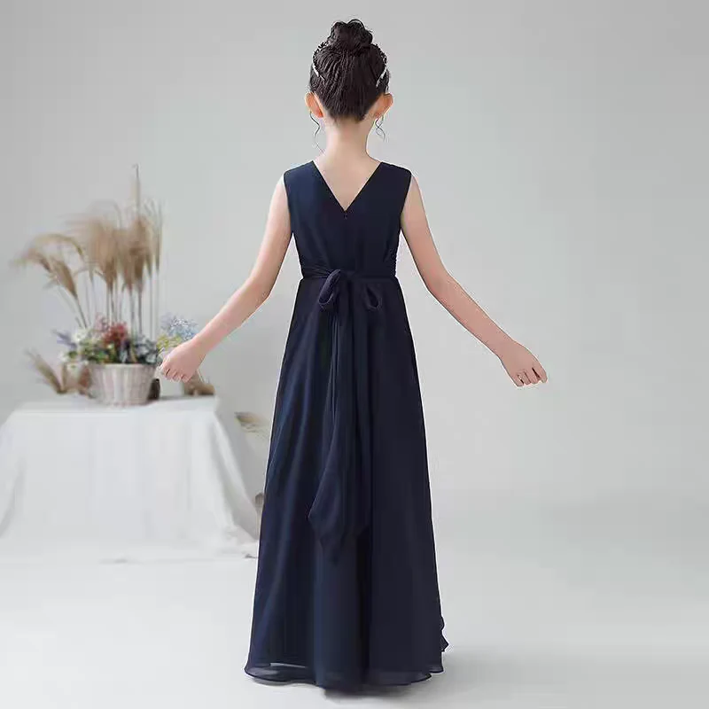 EG-SALE-AME-00170 Girls' Chiffon Performance Dress - Elegant Gown for Piano, Violin, & Stage - Ame Handmadesg - Image 4