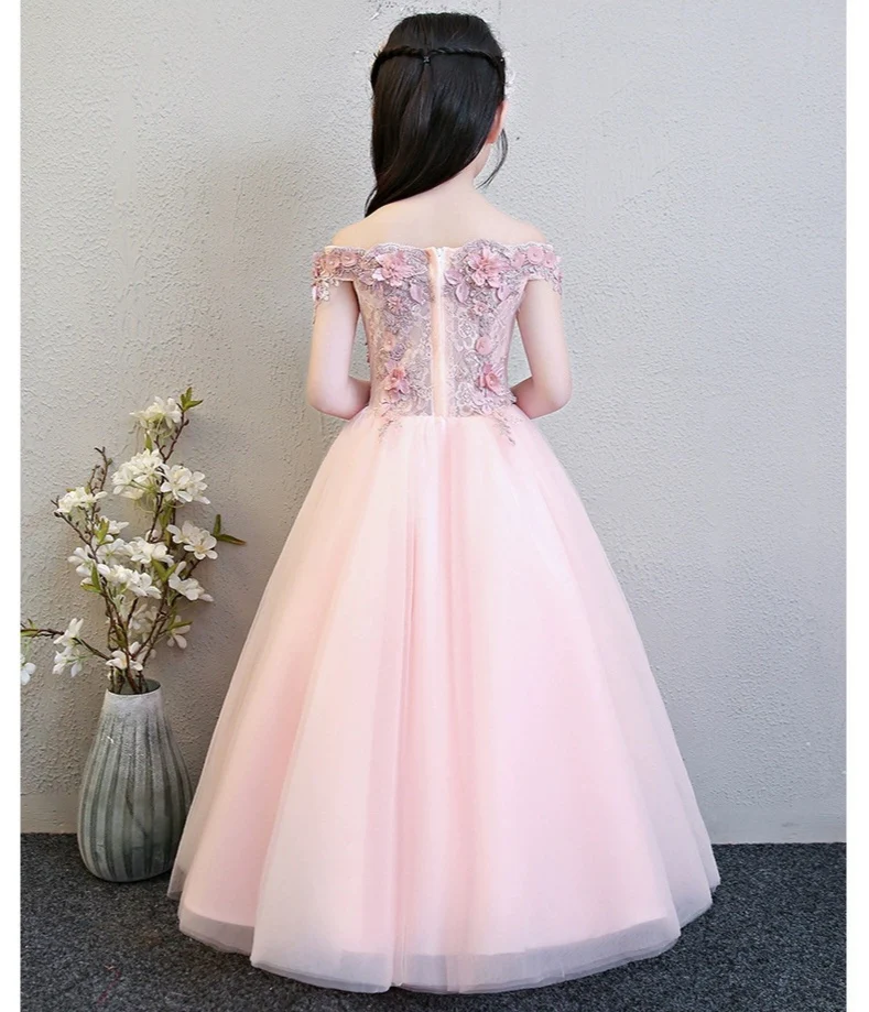 Girls' Princess Evening Dress - Tulle, Lace, Perfect for Weddings, Birthdays & Performances - Image 3