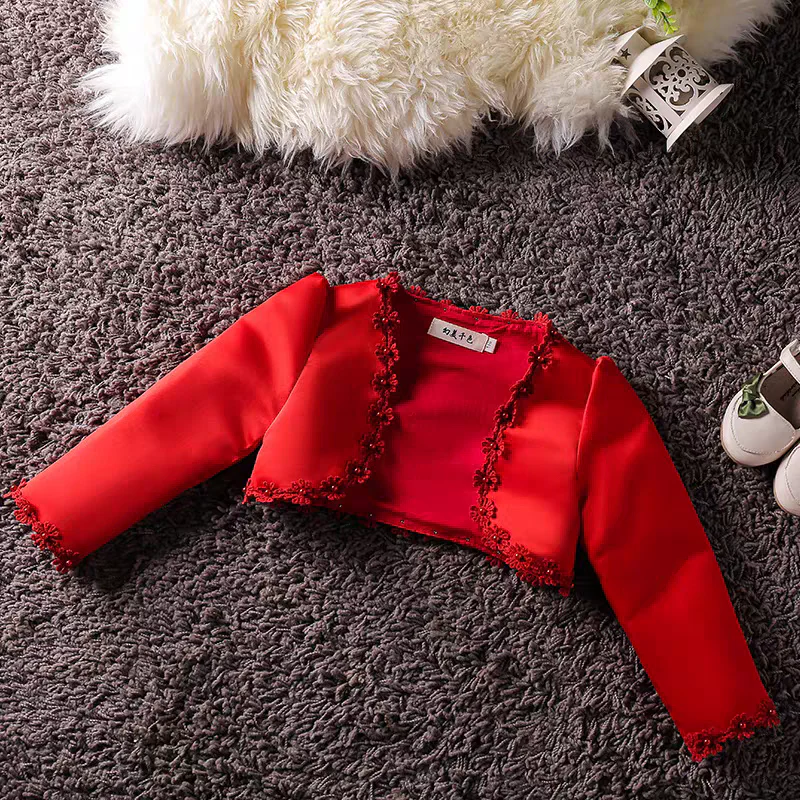 EG-SALE-AME-00112 Girls' Satin Bolero Shawl - Princess Cover-Up for Wedding, Flower Girl Dress - Ame Handmadesg | Amehandmadesg - Image 3