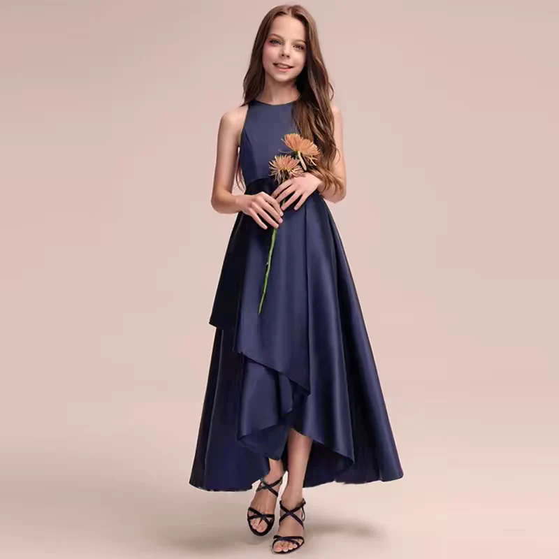 EG-SALE-AME-00126 Elegant Satin Dress for Girls - Perfect for Choir, Orchestra & Special Occasions by Ame Handmadesg