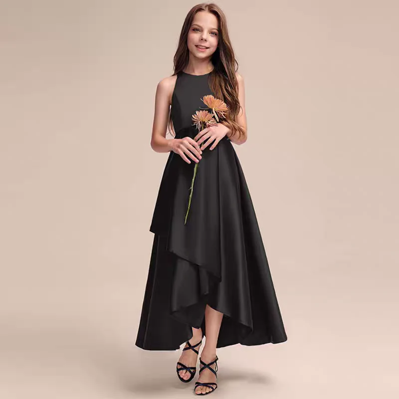 EG-SALE-AME-00126 Elegant Satin Dress for Girls - Perfect for Choir, Orchestra & Special Occasions by Ame Handmadesg - Image 4