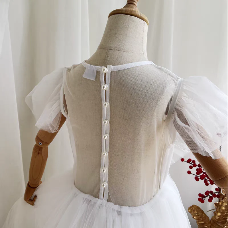 EG-SALE-AME-00108 Handmade Tulle Princess Dress - Perfect for Flower Girls, Birthdays & Performances | Amehandmadesg - Image 3
