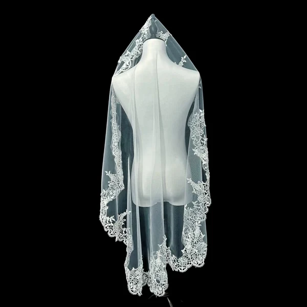 Korean Style Lace Wedding Veil - Image 2