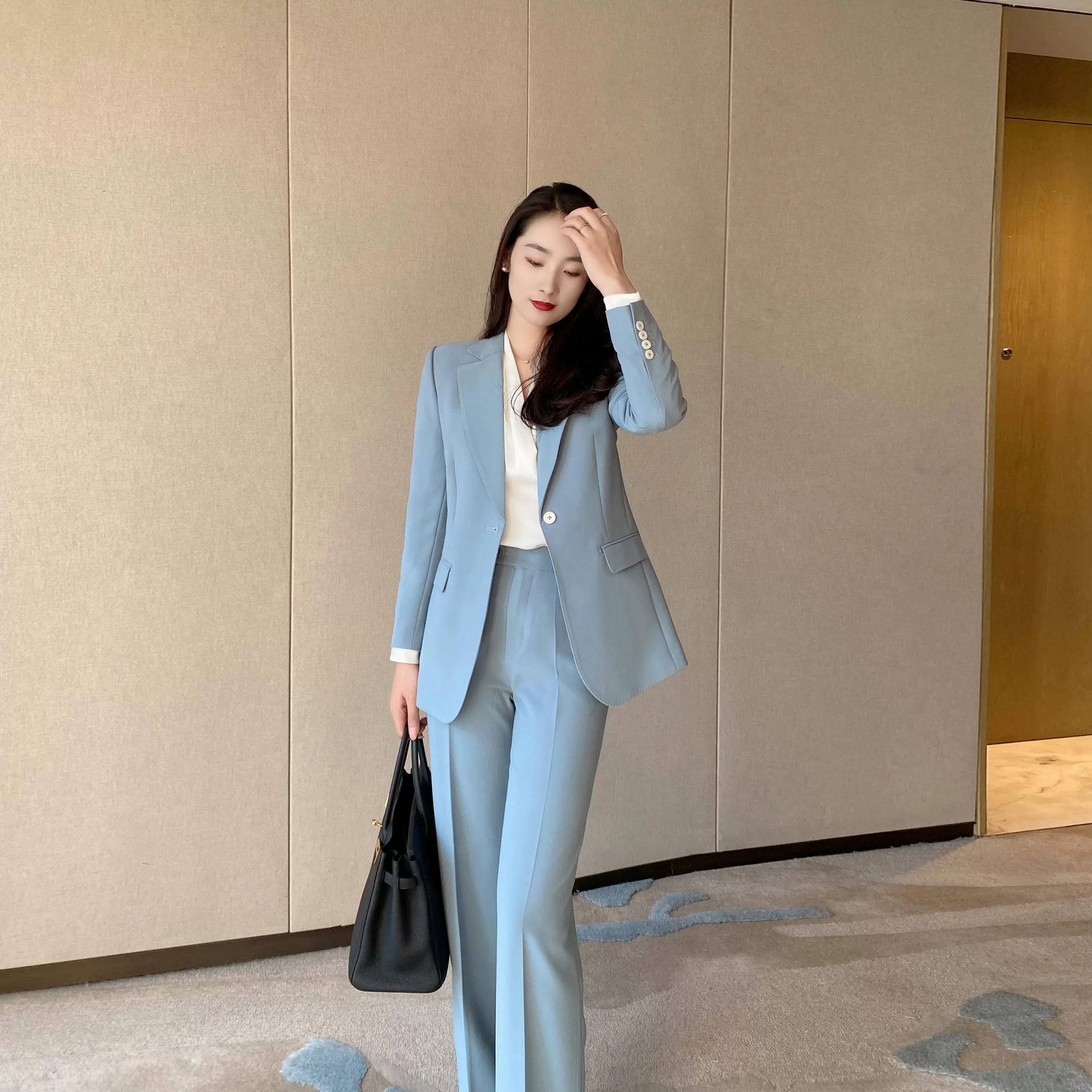 Lake Blue Women's Spring Suit Jacket Two-Piece Set - Image 5