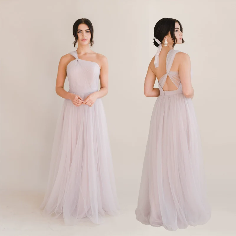 Pink Bridesmaid Mesh Dress - Image 8