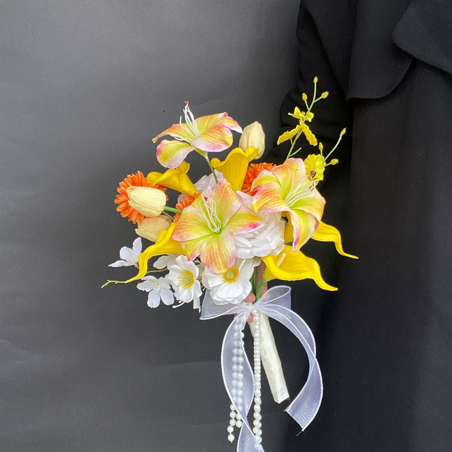 Premium Hand-held Artificial Flower Bouquet – 45×30 cm Color for Weddings - Image 9