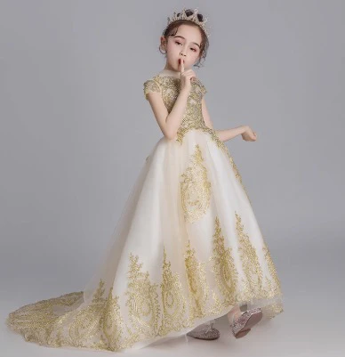 Small Princess Piano Performance Dress Wedding Western Style Costume - Image 5