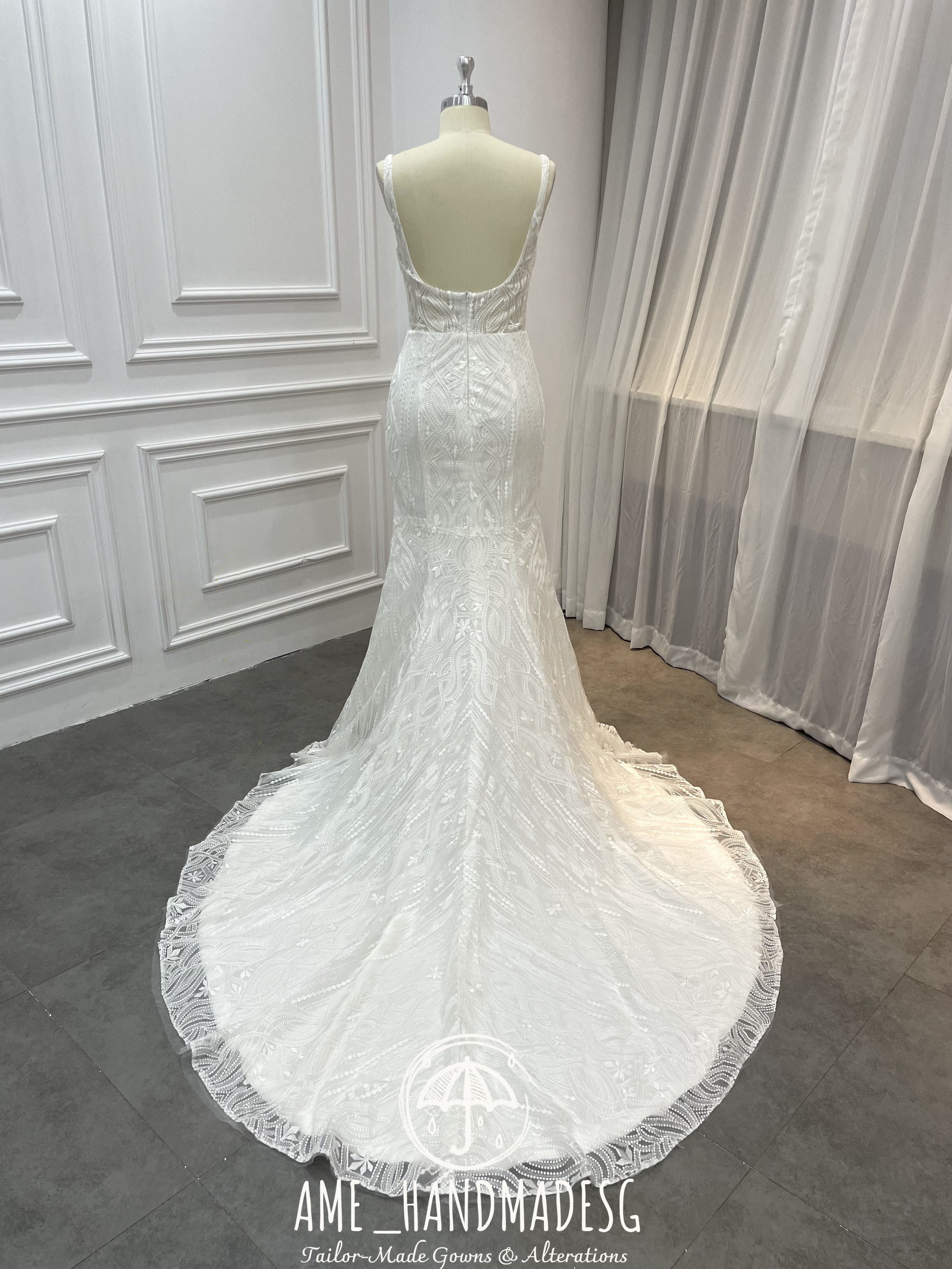 Ethereal Grace Lace Mermaid Wedding Gown - Image 2