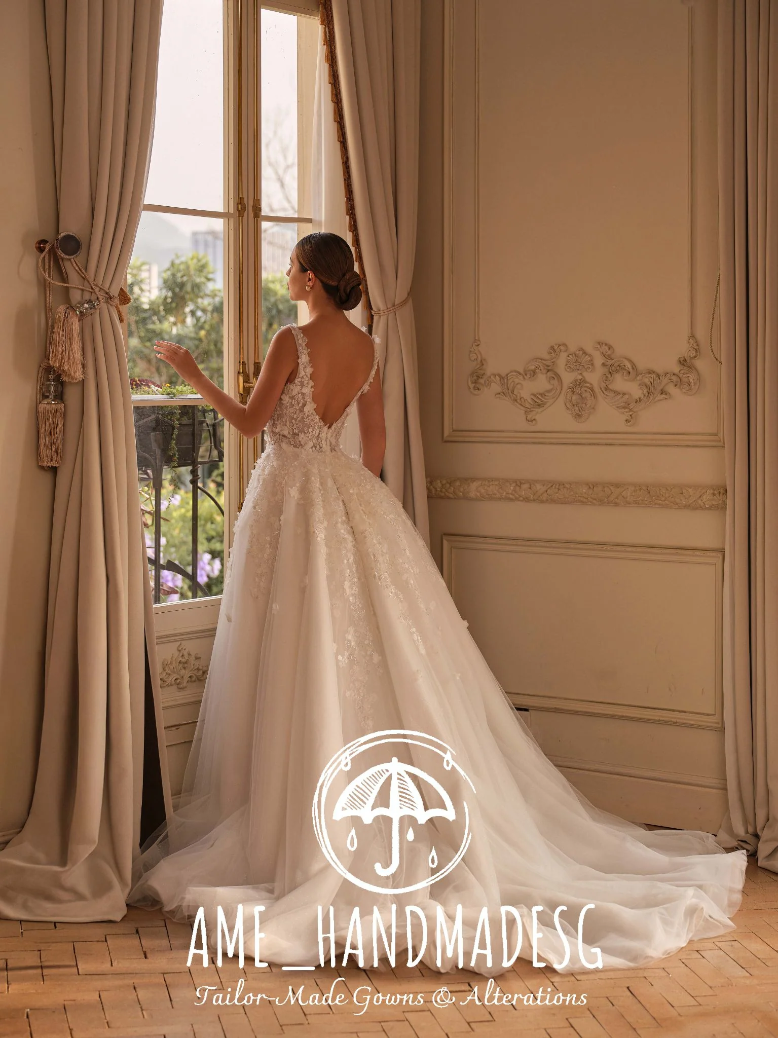 Everlasting Grace: A Classic Handcrafted Lace Bridal Gown - Image 2