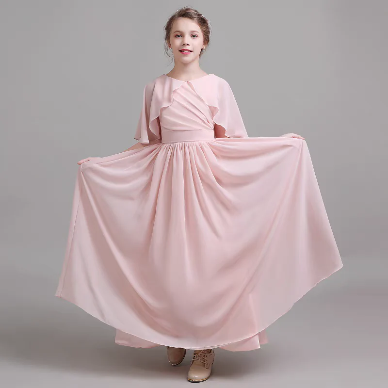 EG-SALE-AME-00173 Tulle Flower Girl Dress - Pink Satin & Polyester Lining - Custom Sizes Available by Ame Handmadesg - Image 3