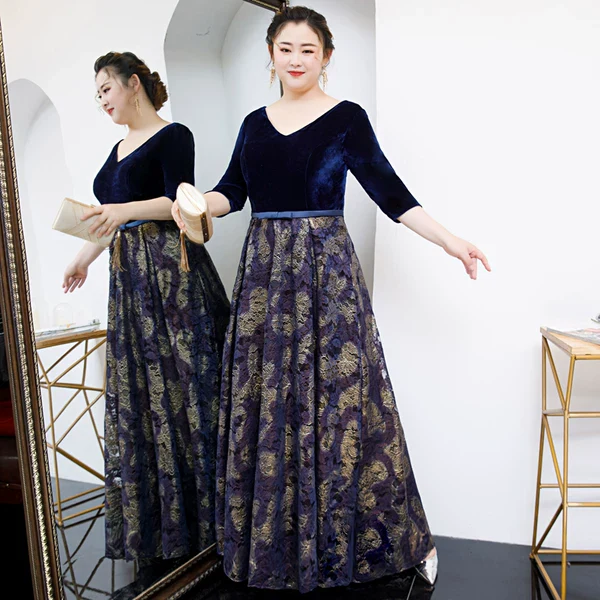 Velvet Long Evening Dress - Image 2