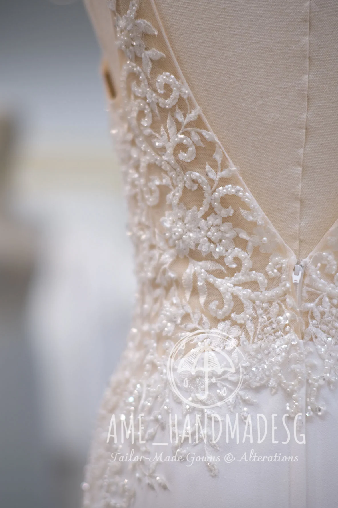 Half Applique Lace Beaded Wedding Gown | Ready-to-Wear - Image 6