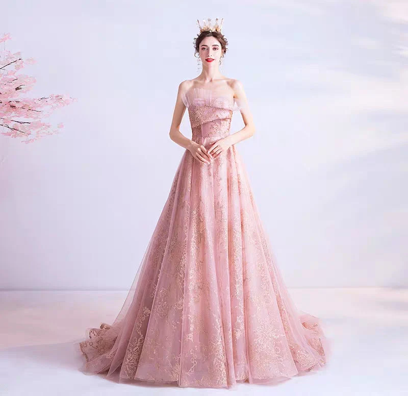 Wedding dress inextricably pale pink bride wedding toast service dinner annual party wedding evening dress 6716 - Image 3