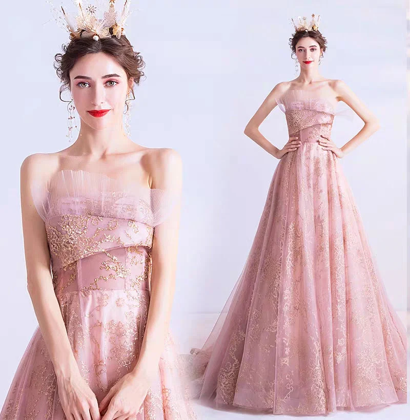 Wedding dress inextricably pale pink bride wedding toast service dinner annual party wedding evening dress 6716 - Image 5
