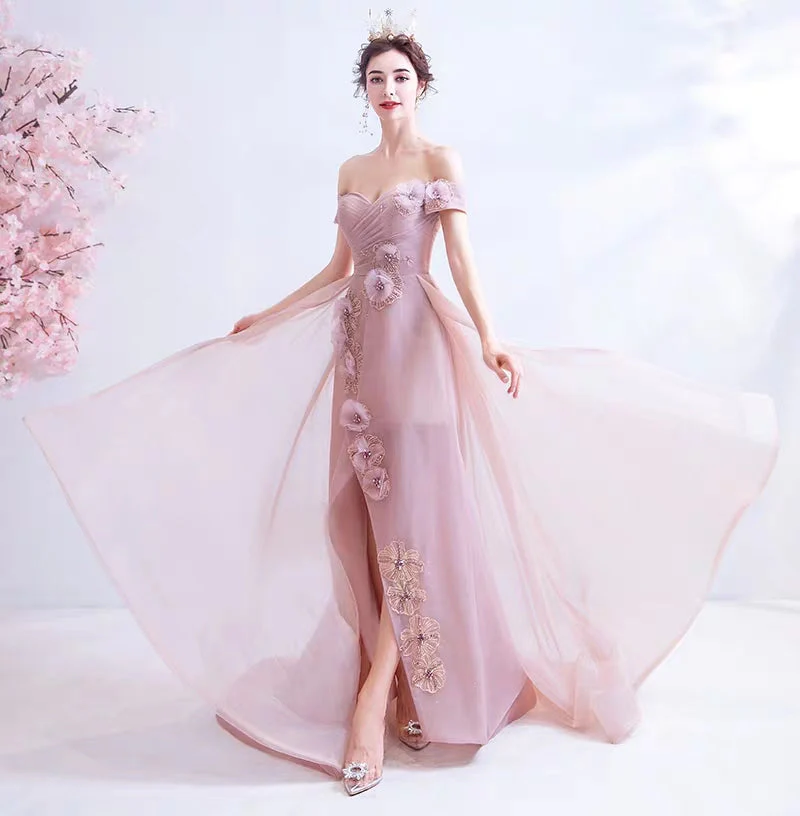Wedding dress retro court style smoke blue bride wedding toast service dinner party wedding dress 6710 - Image 9