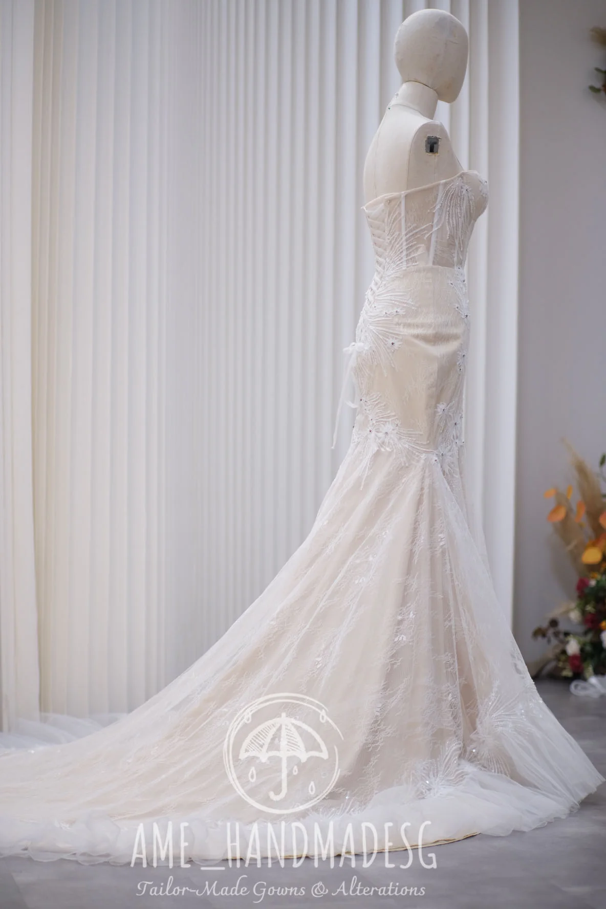 Lux Full Fabric Lace & Applique Wedding Gown | Ready-to-Wear - Image 5