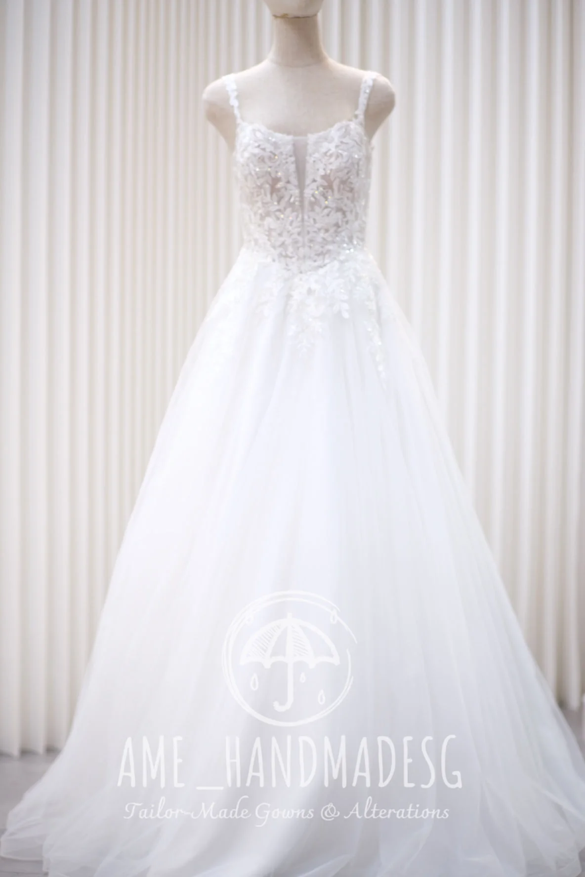 Premium Half Applique Lace Beaded Wedding Gown | Ready-to-Wear - Image 4