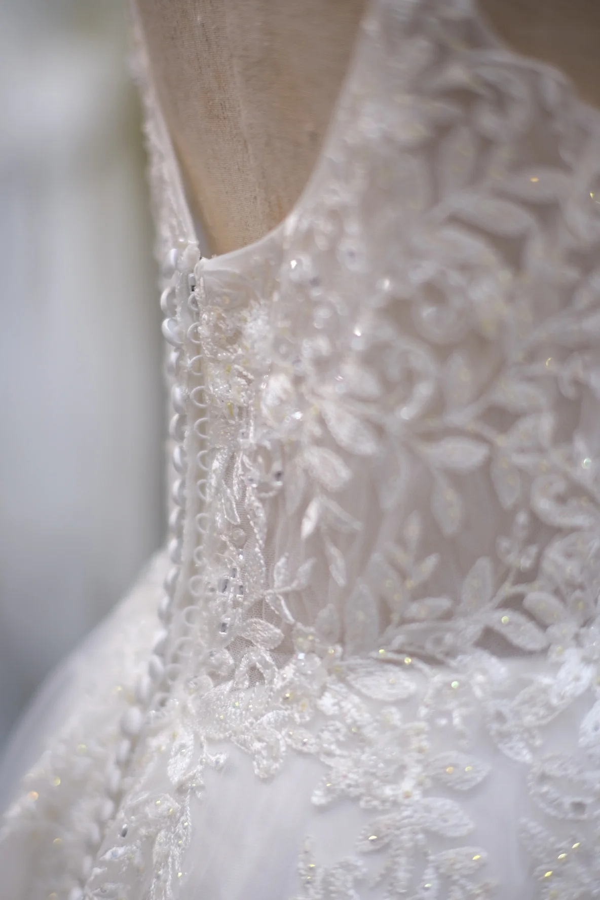 Premium Half Applique Lace Beaded Wedding Gown | Ready-to-Wear - Image 9