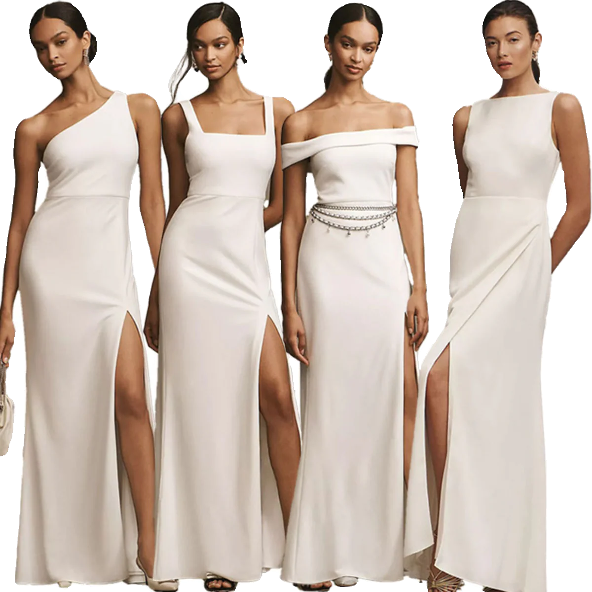 White Demi-Season Bridesmaid Dress - Image 2