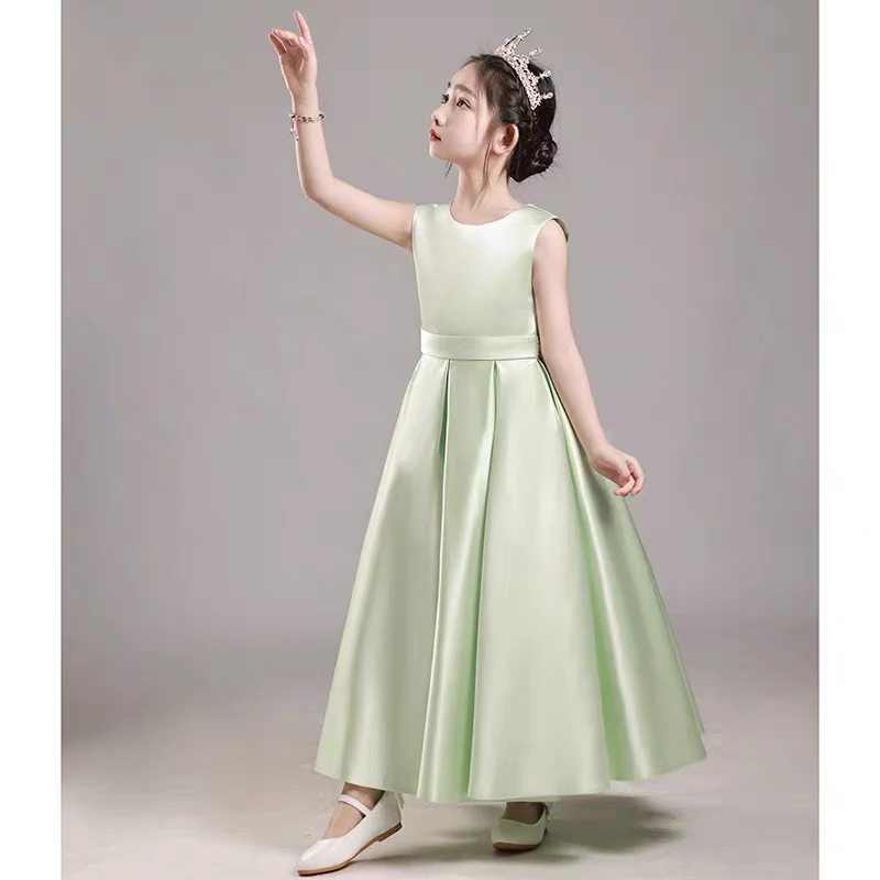 EG-SALE-AME-00202 Elegant White Satin Princess Dress for Girls by Ame Handmadesg - Image 5