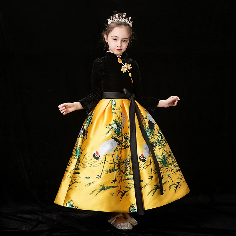 Winter Thicken Padded Style Cheongsam Hanfu for Children - Image 3