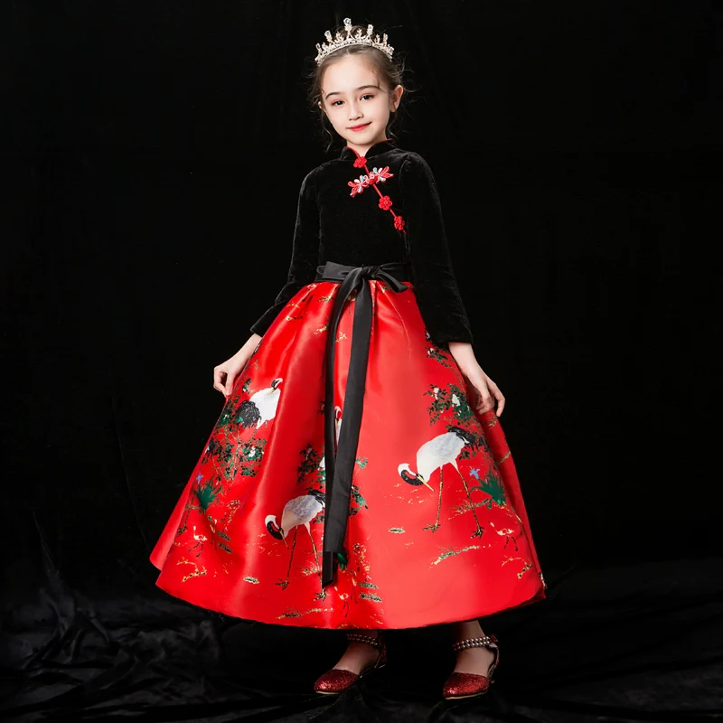 Winter Thicken Padded Style Cheongsam Hanfu for Children - Image 4