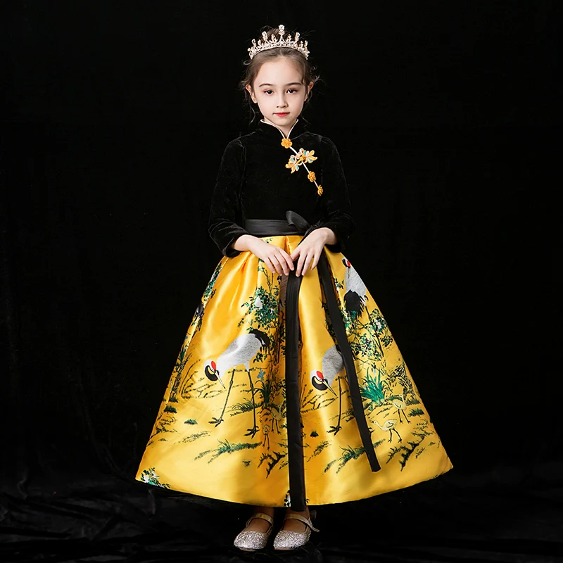Winter Thicken Padded Style Cheongsam Hanfu for Children - Image 6