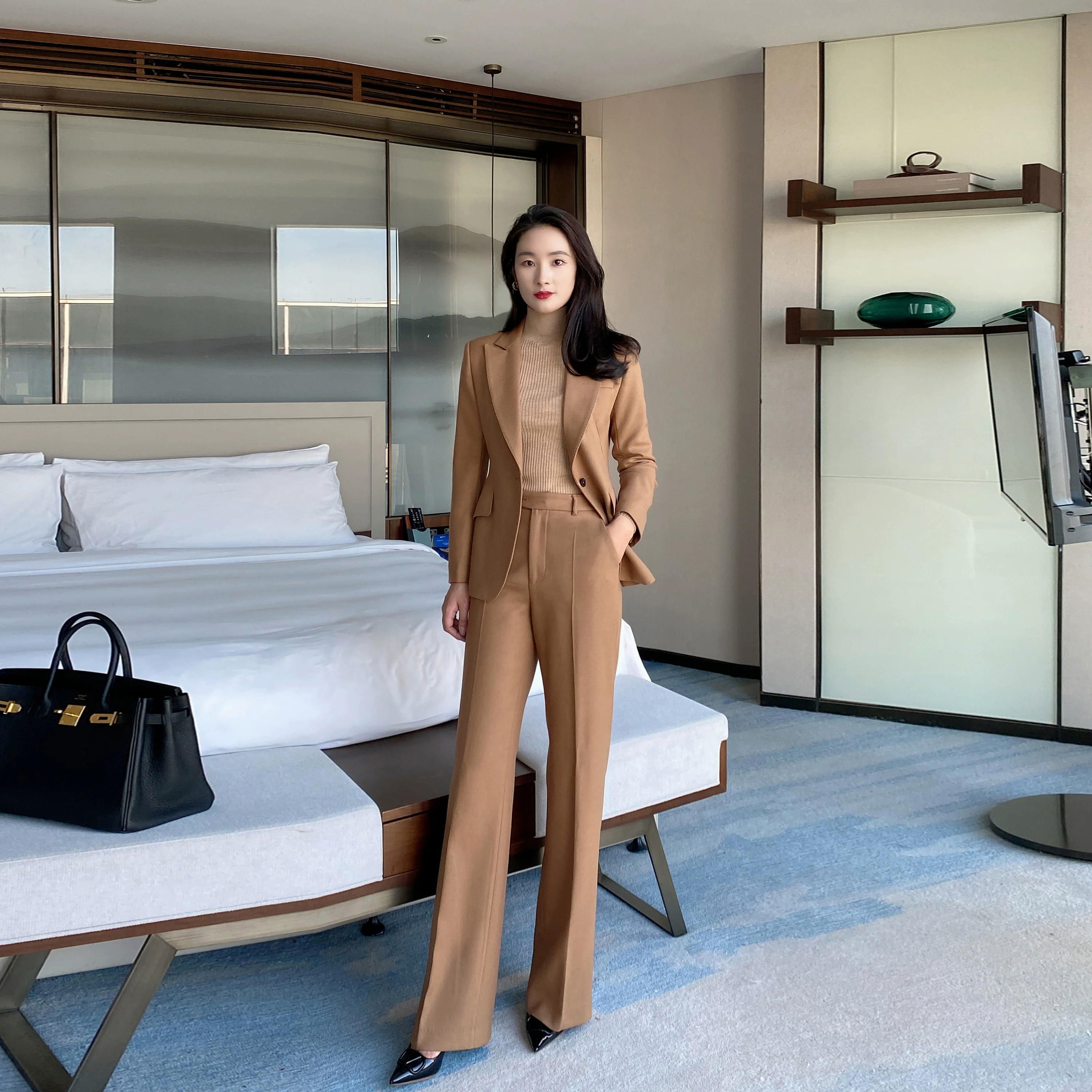 Winter Woolen Suit with Flared Trousers, Thick High-Quality Design - Image 6