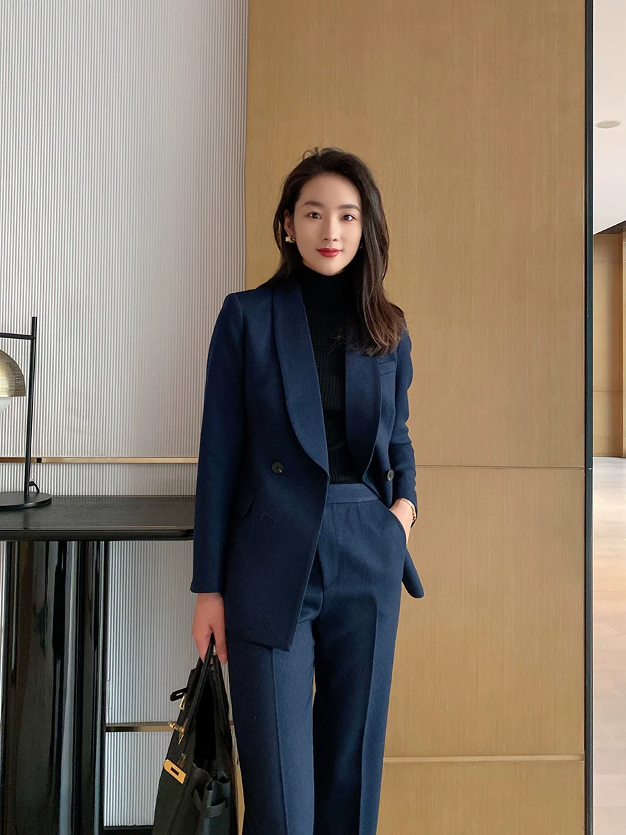 Women's Demi-Season Flared Trousers – Classic Office Suit Style - Image 6